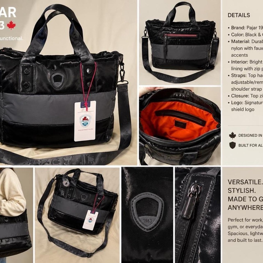 Brand new Pajar 1963 padded tote/crossbody bag